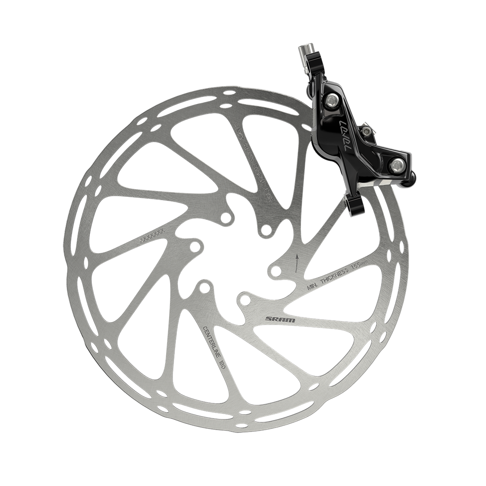 SRAM Level Silver Stealth 4 piestikové kotúčové brzdy, čierne, predné