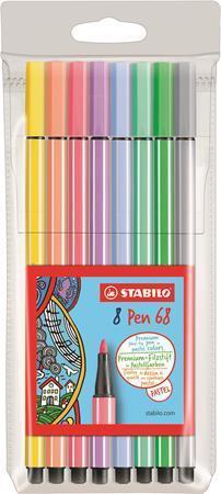 STABILO Fixy "Pen 68", sada, 1 mm, 8 pastelových barev