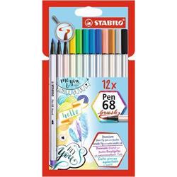 STABILO Štetcové popisovače "Pen 68 brush", sada 12 farieb