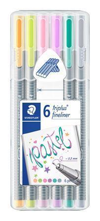 STAEDTLER Linery "Triplus 334 Pastel", sada 6 barev - pastelové, 0,3mm