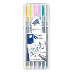 STAEDTLER Linery "Triplus 334 Pastel", sada 6 barev - pastelové, 0,3mm