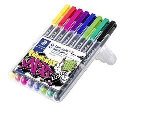 STAEDTLER Permanentné popisovače "Lumocolor 317M", 8 farieb, 1 mm 317 WP8-1