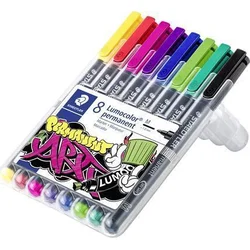STAEDTLER Permanentné popisovače "Lumocolor 317M", 8 farieb, 1 mm 317 WP8-1