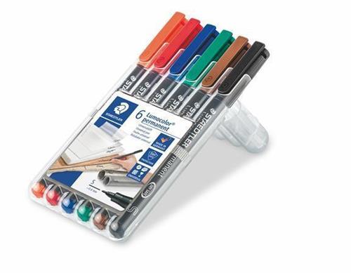 STAEDTLER Permanentní popisovač "Lumocolor 313", 6 barev, 0,4mm