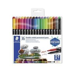 STAEDTLER Permanentní popisovače "Twin-tip", 36 barev, 0,4/2,0 mm, oboustranné 3187 TB36