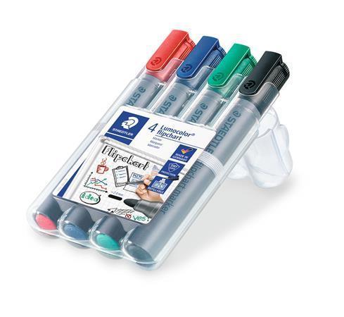 STAEDTLER Popisovač na flipchart "Lumocolor 356", sada, 4 barvy, kuželový hrot