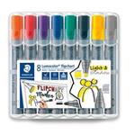 STAEDTLER Popisovače na flipchart "Lumocolor 356", 8 barev, 2-5 mm, klínový hrot 356 SWP8