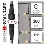 Štandardná LED spojovacia vianočná reťaz - záclona, 1x2 m, vonkajšia, teplá biela