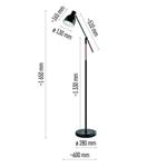 Stojacia lampa EDWARD pre žiarovku E27, 150 cm, čierna