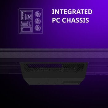 Stôl LORGAR s nastaviteľnou výškou, vstavanou skrinkou na PC, bezdrôtovou nabíjačkou, portami RGB a USB, drevenou doskou