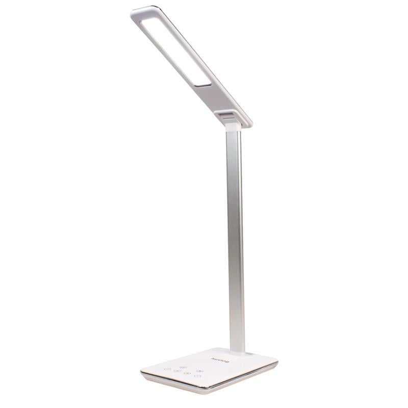 Stolná LED lampa Huslog s bezdrôtovou nabíjačkou, biela