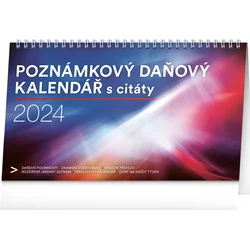 Stolní kalendář Poznámkový daňový s citáty 2024, 25 × 14,5 cm