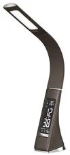 Stolní lampa IMMAX Leather Brown s displejem, hnědá