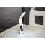Stolní lampa IMMAX Leather White s displejem, bílá