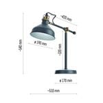 Stolová lampa HARRY na žiarovku E27, tmavosivá