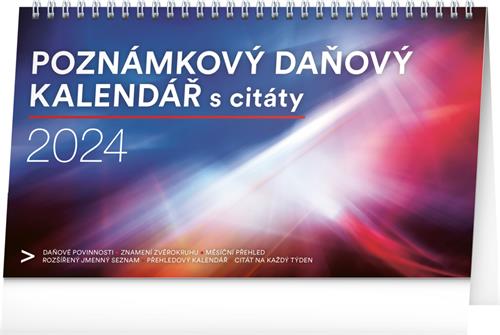 Stolový kalendár Daňový kalendár s citátmi 2024, 25 × 14,5 cm