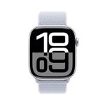 Strieborné hliníkové puzdro Apple Watch Series 10 GPS 42 mm so športovou slučkou Blue Cloud (MWWD3QC/A)
