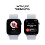 Strieborné hliníkové puzdro Apple Watch Series 10 GPS 46 mm so športovou slučkou Blue Cloud (MWWN3QC/A)