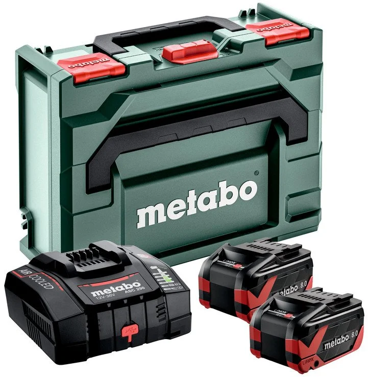 Súprava Metabo 2x LiHDX 8,0 Ah + ASC 290 + metaBOX 145