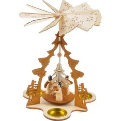 Svícen točící dřevěný 17,5x17,5x23,5cm BD-21651B