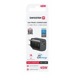 Swissten adaptér Edge GaN 45W, černý  