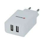 Swissten adaptér Smart IC 2× USB + USB-C, bílý  