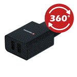 Swissten adaptér Smart IC 2× USB + USB-C, černý  