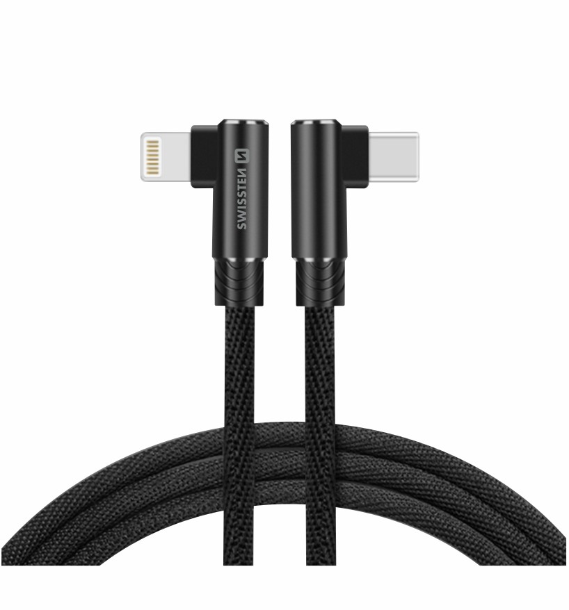 Swissten Arcade kabel USB-C/Lightning 1,2 m, černý