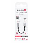 Swissten Audio adaptér Lightning / 3,5 mm AUX 0,15 m, černý