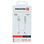 Swissten Audio adaptér Lightning / jack 0,15 m, stříbrný