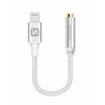 Swissten Audio adaptér Lightning / jack 0,15 m, stříbrný