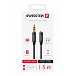 Swissten Audio kabel jack – jack 1,5 m, černý