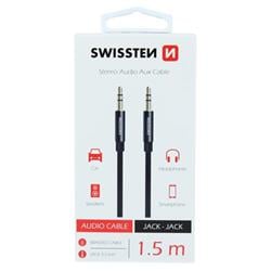 Swissten Audio kabel jack – jack 1,5 m, černý