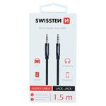 Swissten Audio kábel jack – jack 1,5 m, čierny