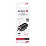 Swissten CL adaptér 2× USB-C 45 W Nano, čierny