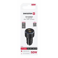 Swissten CL adaptér 2× USB-C 50 W, černý