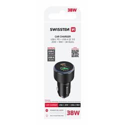 Swissten CL adaptér USB-C PD + USB-A 38W, černý