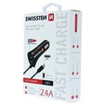 Swissten CL autonabíječka USB-C + USB 2,4A Power