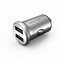 SWISSTEN CL USB auto adaptér 2xUSB 4,8A stříbrný 20114100 - Mobilní telefony - příslušenství