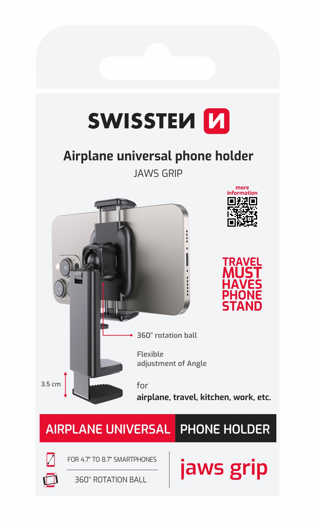 Swissten držák smartphonu s čelisťovým uchycením