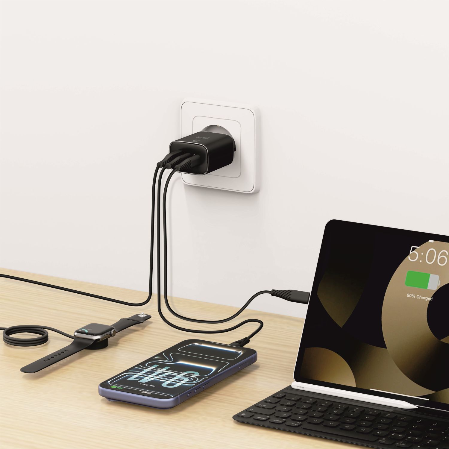 Swissten Edge GaN adaptér 65 W, černý