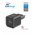 Swissten GaN adaptér 20W + USB-A, černý  