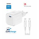 Swissten GaN adaptér 20W + USB-C kabel, bílý  