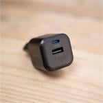 Swissten GaN adaptér 35 W + USB-A, čierny  