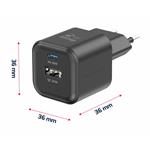 Swissten GaN adaptér 35W + USB-A, černý  