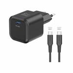 Swissten GaN adaptér 35W + USB-C kabel, černý  