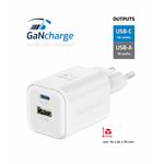 Swissten GaN adaptér 45W + USB-A, bílý  