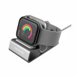 Swissten Hliníkový stojánek pro Apple Watch, stříbrný