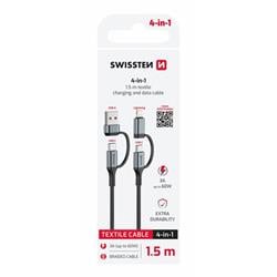 Swissten kabel 4v1, černý  