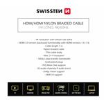 Swissten Kabel HDMI / HDMI 4K 60Hz 1,0m, nylon